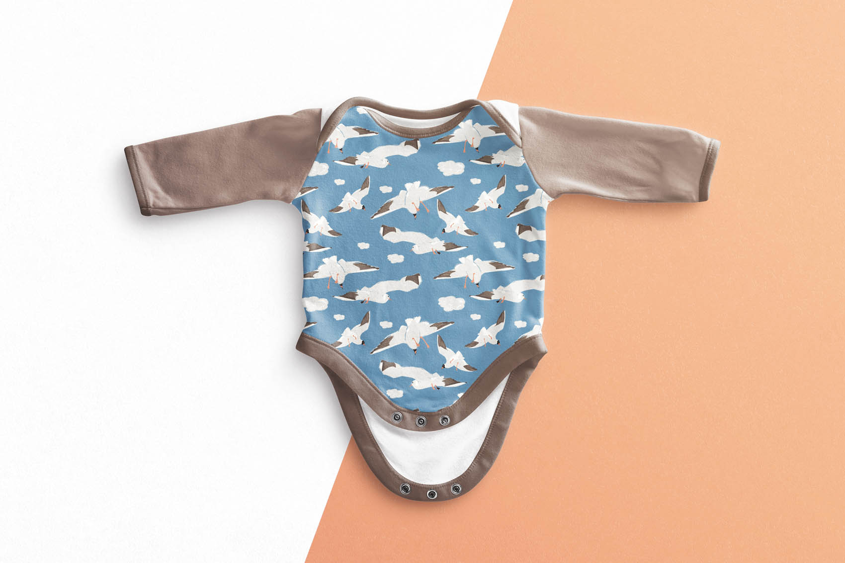 body pour bébé avec motif oiseaux marins