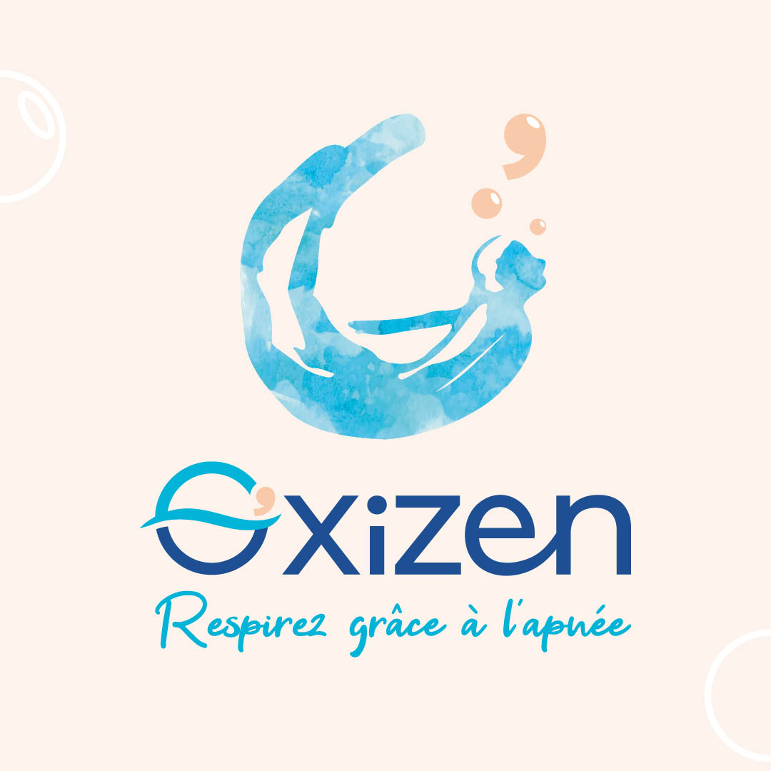 Design logo aquarelle apnée bien être sur fond clair