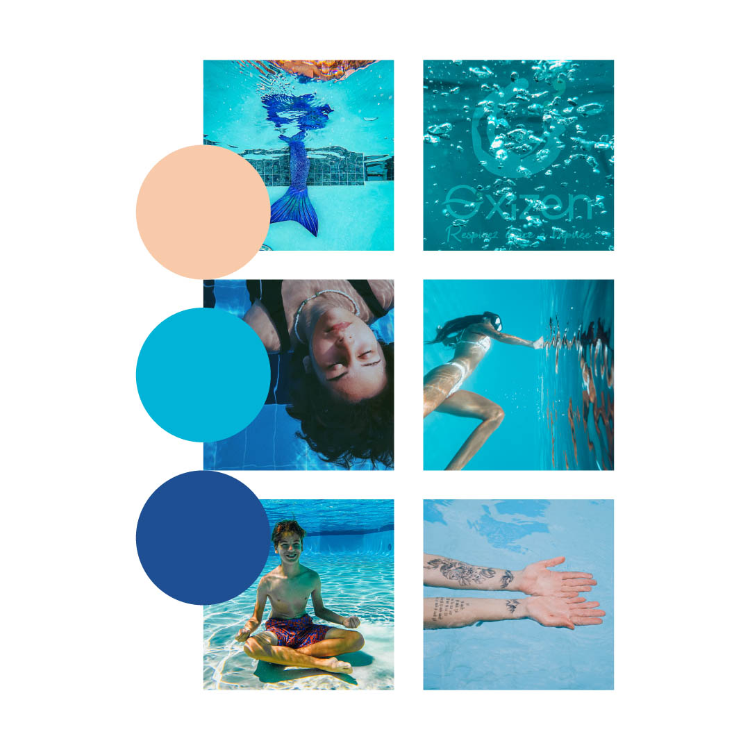 Palette de couleur pour création de logo avec images de piscine et de bien être