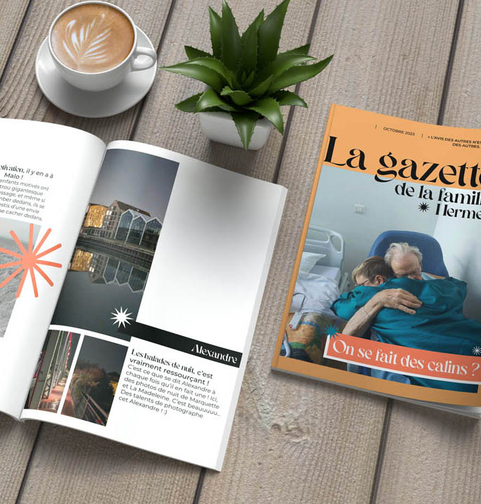 Couverture d'une gazette personnalisée par graphiste freelance